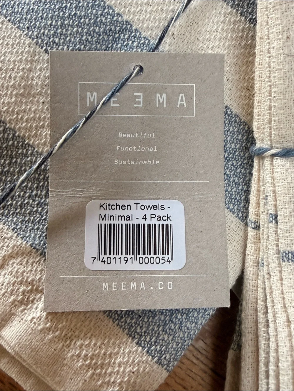 Striped Blue and Cream Kitchen Linen Set - MEEMA